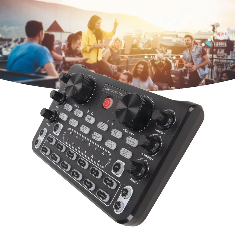 Live Sound Card with Multi Sound Effects Bluetooth Noise Reduction