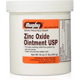 Rugby Zinc Oxide Ointment 20% 1 lb jar