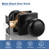 GOBEKOR 2 Pack Black Passage Door Knobs Interior Matte Black