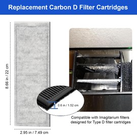 Czarixa Filter D Cartridges Replacement for Imagitarium Aquarium Fish Tank Filter, Aquarium Coconut Carbon Cartridge Filter Compatible with Imagitarium Aquariums Type D Filter Cartridges 4 Pack