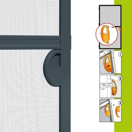 Windhager Fly Screen Aluminium Handle Set One Piece Anthracite Tenter Frame Door Plus & Expert