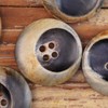 20/25mm Blackened Horn Buttons - Crescent Moon Buttons for Suede
