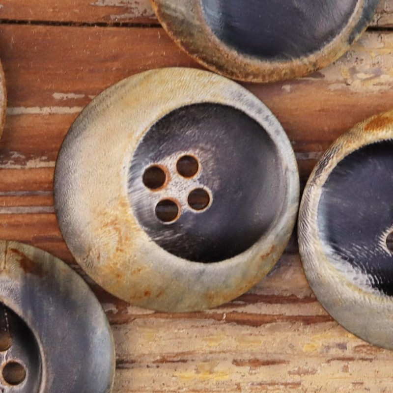 20/25mm Blackened Horn Buttons - Crescent Moon Buttons for Suede