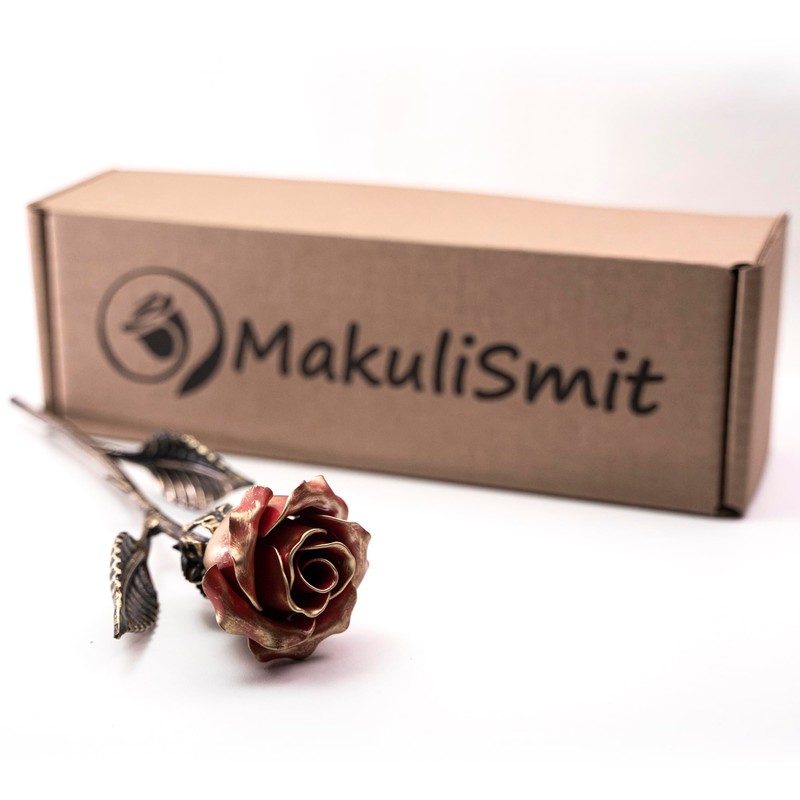 MakuliSmit Hand Forged Wrought Iron Rose - Romantic Metal Gift