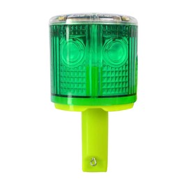 LEDHOLYT Solar Strobe Warning Light, Super Bright Single Column Solar Emergency Strobe Warning Light Flashing Barricade Safety Road Construction Traffic Flicker Beacon Lamp (Green)