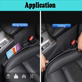 Pack of 2 Storage Boxes for Car Seats, Car Seat Gap Filler Organiser, Car Seat Gap Filler, Car Seat Organiser for Small Items, Mobile Phones, Seat Gap (Black)