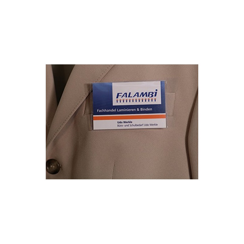 FALAMBI 100 x Name Badges / Card Holders with Insert
