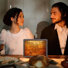 Papercut Lightbox | Bedroom Shadow Lamp, Paper Carving Lamp Shadow Boxes LED Light Night Lamp Table Lamp Decoration for Parents Lover Friends