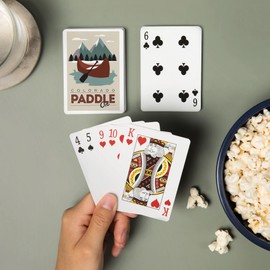 Lantern Press Colorado, Paddle On (Canoe), Vector Style (52 Playing Cards, Poker Size Card Deck with Jokers)
