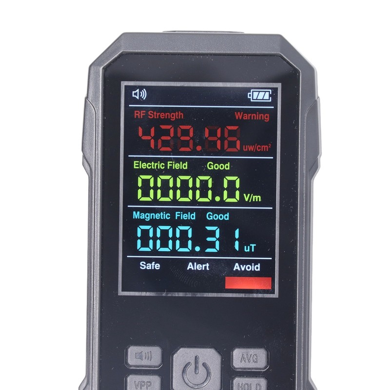 Radiation Detector Black Digital EMF Meter LED Display Handheld RF