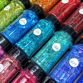 s Holographic Chunky Glitter Set 24 Colors Craft Glitter for Resin Crafts Tumbler Nail Body Christmas Sequins Flakescolor: Set21-12 mix colors/ Chunky Glitter