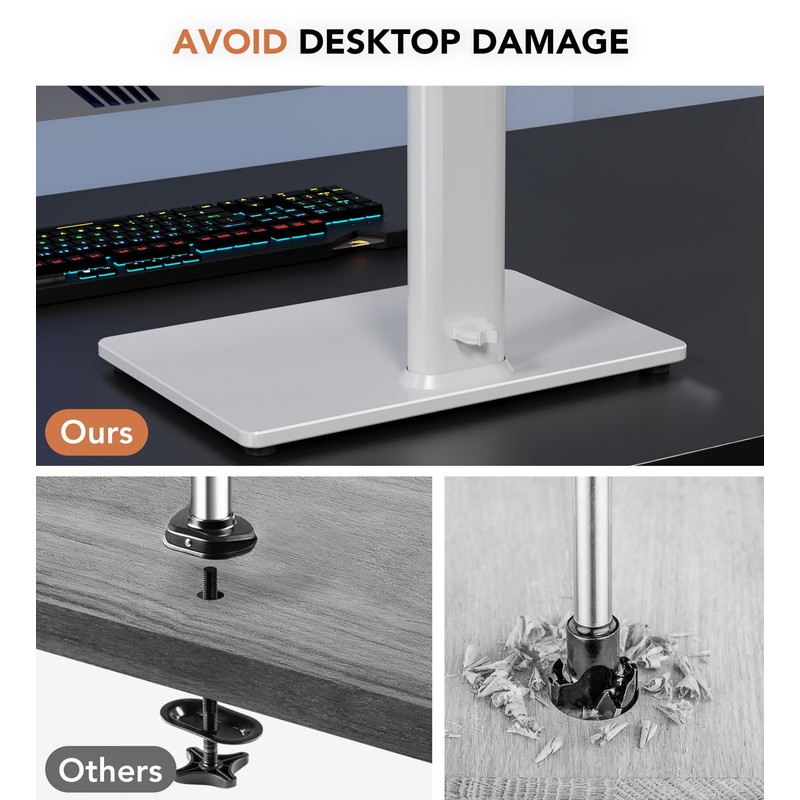 Dual Monitor Stand - Vertical Stack Screen Free-Standing Monitor Riser