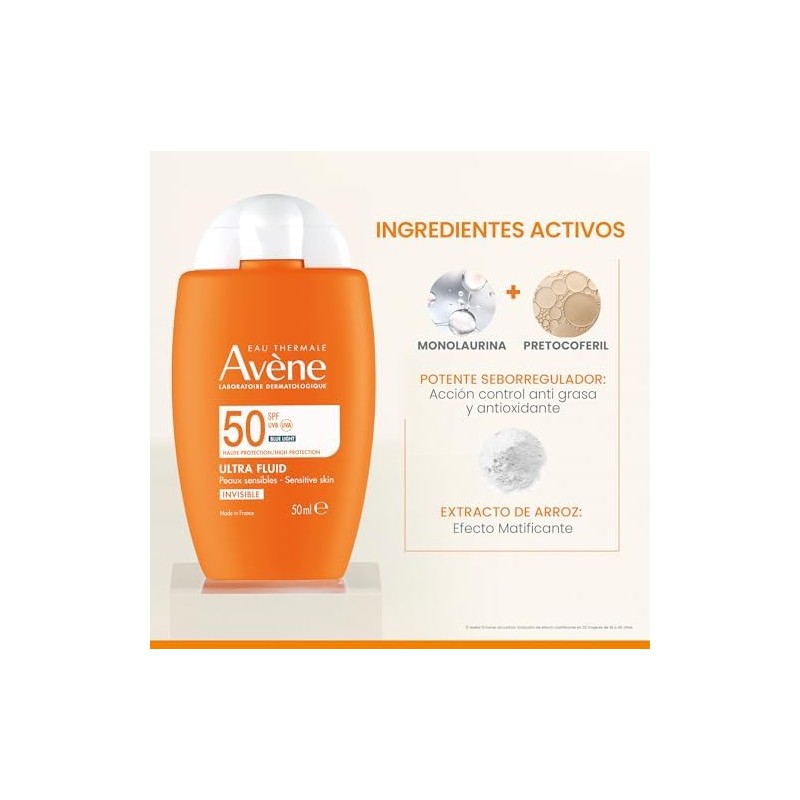 Avne Protector Solar Facial FPS 50 Ultra Fluid Oil Control