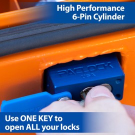 PACLOCKUCS-10A Job Box Lock, Buy American Act Compliant, High Performance 6-Pin Cylinder, One Lock Keyed to a Number U-Pick! w/ 2 Keys, Orange