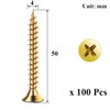 Drenky M4 x 50mm Self Tapping Screws, 100 Pcs Zinc
