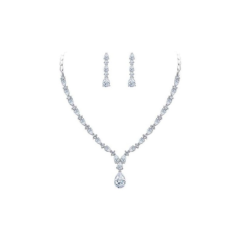 EVER FAITH Mujer Sets de Joyería Cristal Zirconia Cúbica Gota