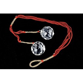 Exclusive Natural Clear Quartz Two Hanging Balls Crystal Healing Home Office Gift Reiki Feng Shui Wellness Positive Energy