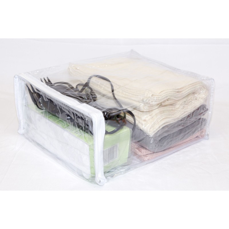 Vinylpac 10-Pack Clear Vinyl Zippered Storage Bags 9" x 11"