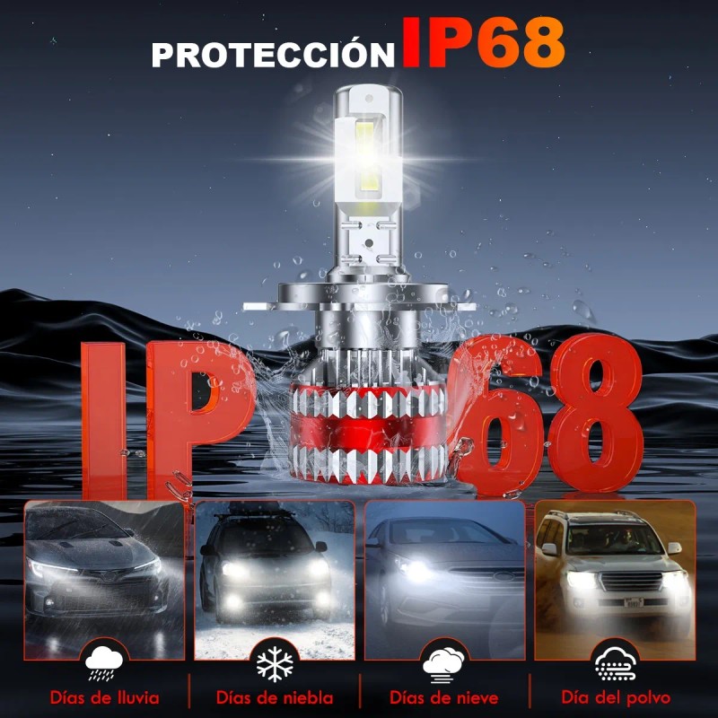 H4 H13 9007 Kit De Faros Led 36000lm Para Luz