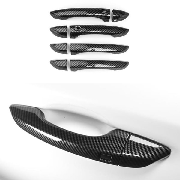JUIVEEL Carbon Fiber Style ABS Car Exterior Door Handle Cover