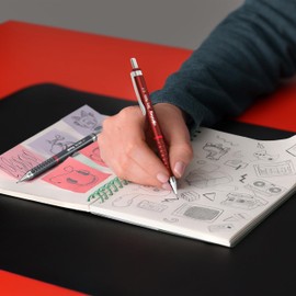 rOtring Tikky Retro Mechanical Pencils , 2B 0.5 mm , Grey Barrels , with Comfort Rippled Grip , 12 Count