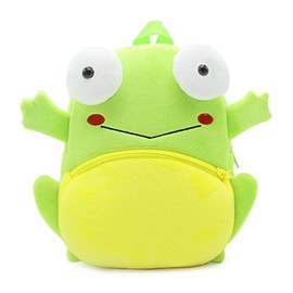 WAYUYU Cute Toddler Backpack Stuffed Cartoon Animal Mini Schoolbag For Boys And Girls (Frog)