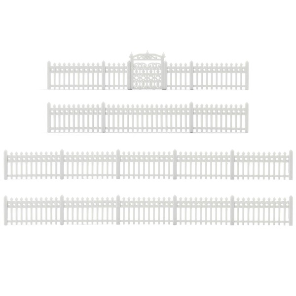 N Scale Fences with Gates Building Wall for Model Trains