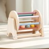 Perfeclan Wooden Rolling Drum Toy, Hand Eye Coordination Wooden Rattle