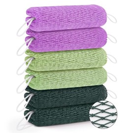 Esponja de red africana, paquete de 6 unidades, larga, multicolor, exfoliante corporal.