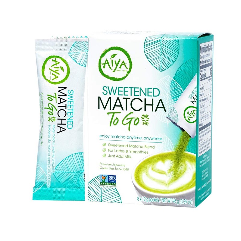 Aiya Japanese Sweetened Matcha Powder to Go Sticks - Ceremonial