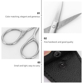 FRCOLOR 4 Sets Beard Scissors Kit with Combs and Faux Cases Precision Trimming Scissors for Beard Eyebrows and Nose Hair Grooming