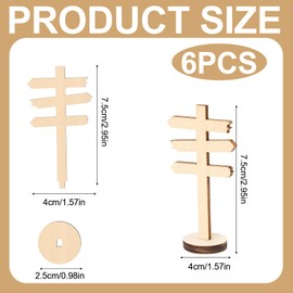 Pack of 6 Miniature Decoration, Miniature Signpost Wooden Garden Miniature Garden Sign Miniature Garden Sign Miniature Road Sign Miniature Gnome Accessories