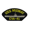 USS Midway CVA-41 Patch - Gold and Silver on Black