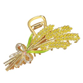 Cute Rice Metal Hair Claw Clips, Large Hair Claw Hair Non-Slip No Broken Strong Hold Hair Clamps Fashion Hair Accessories for Woman and Girls With Long Thick Thin Curly Hair