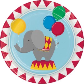 Creative Converting Circus Plates Dinner Plates Birthday Party Elephant Lion Seal Party Supplies 8ct