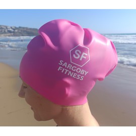 Sargoby Fitness Long Hair Swim Cap for Women and Men with Longer Hair