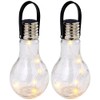 Solarlampe Solarleuchte Gartenlampe Hängelampe Dekoleuchte Terrasse, IP44 Akku, Edelstahl Glas
