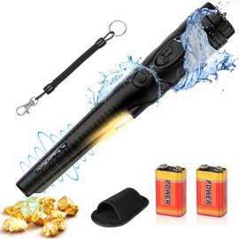 FYSMY Fully Waterproof Pinpoint Metal Detector, Pinpointer with 2-Pack 9V Battery, Gold Hunter Vibration Beep LED Indicator Detector,360°Search Treasure Pinpointing Finder Probe (Black)
