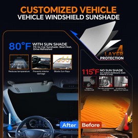 TatMakLoong Windshield Sunshade for Ni-ssan Sentra 2020-2024 Custom Fit Front Window Sun Shade Blocks 99% UV Rays Foldable Shield Protect Car Interior Accessories