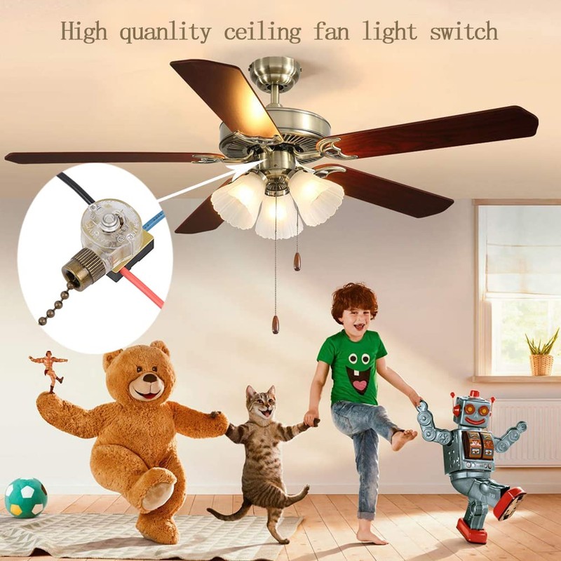 Zing Ear ZE-110 Ceiling Fan Light Switch, Replacement Lamp Pull