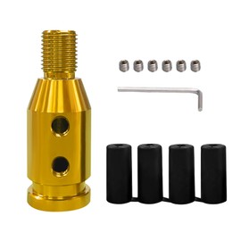 deemars Universal Gear Shift Knob Adapter, Gear Shifter Adapter, M12×1.25 Aluminum Alloy Shifter Knob Adapter for Non-Threaded Shifters, Car Accessories Gear Shifter Adapter Kit for Most Cars (Gold)