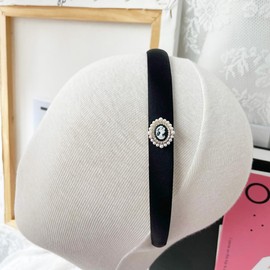 1pc Elegant Satin Headbands for Women & Girls – Lightweight, Comfortable, No Damage Hair Accessories – Feminine Korean Style for Daily, Bridal, Party, Prom, Gift – All Hair Types (Black, One Size)