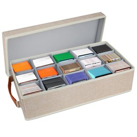 Lukeline Trading Card Storage Box with 15 Dividers, Card Deck Box Playing Card Holder, Card Case Storage Boxes for MTG and Sports Card Storage Boxes