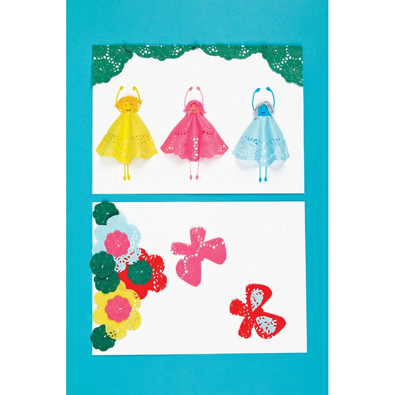 Baker Ross EV191 Coloured Paper Doilies Value Pack — ⁠Creative