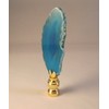Lamp Finial-Natural BLUE/AQUA AGATE-Brass Base