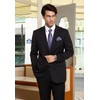 HISDERN Mens Ties Purple Tie and Pocket Square Dark Purple