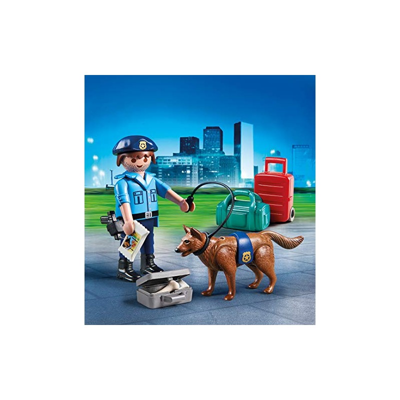 PLAYMOBIL 70085 Children’s Colourful Easter Egg Policeman with Sniffer Dog