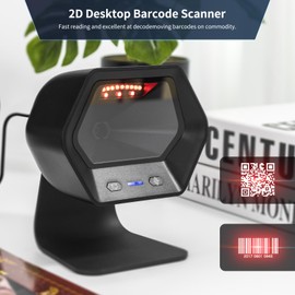 NetumScan Automatic 1D 2D Desktop Barcode Scanner, 1M CMOS Sensor Omnidirectional Hands-Free USB Barcode Reader for Warehouse, Supermarket, Retail Store, Bookstore Pos System Mall Business NS7060