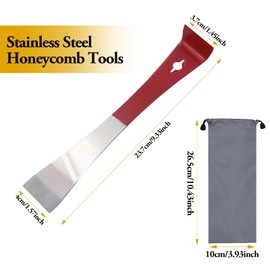 Hive Tool Beehive Scraper Tool Beekeeper Scraper Beekeeping Tools Equipment Beekeeper Stick Chisel Tool with a 10 x 27 cm Waterproof Storage Bag