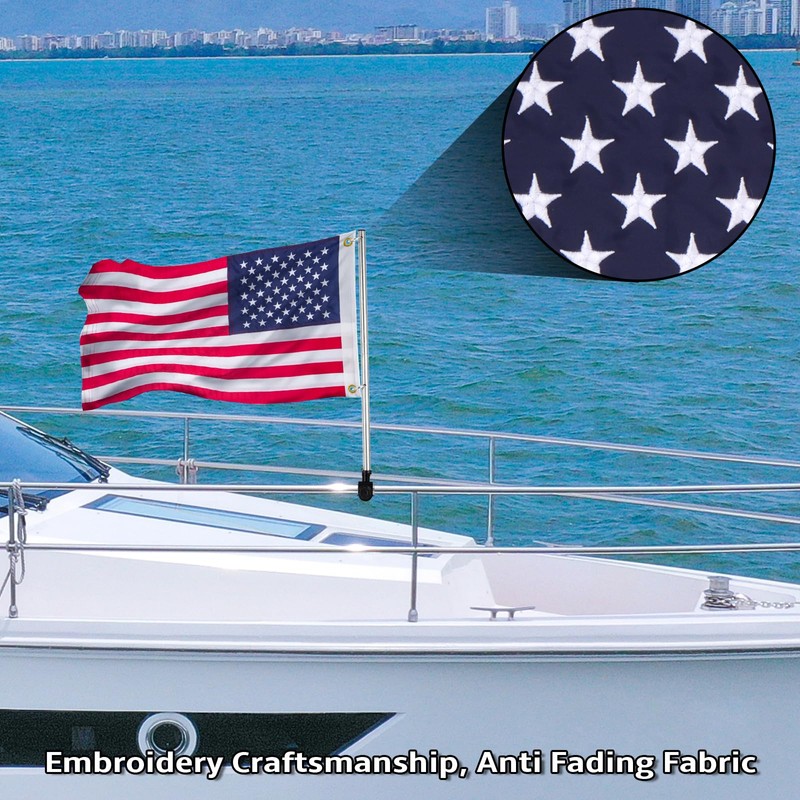 FLAGMESAGE Boat Flags Marine 16 x 24, American Flag Pole